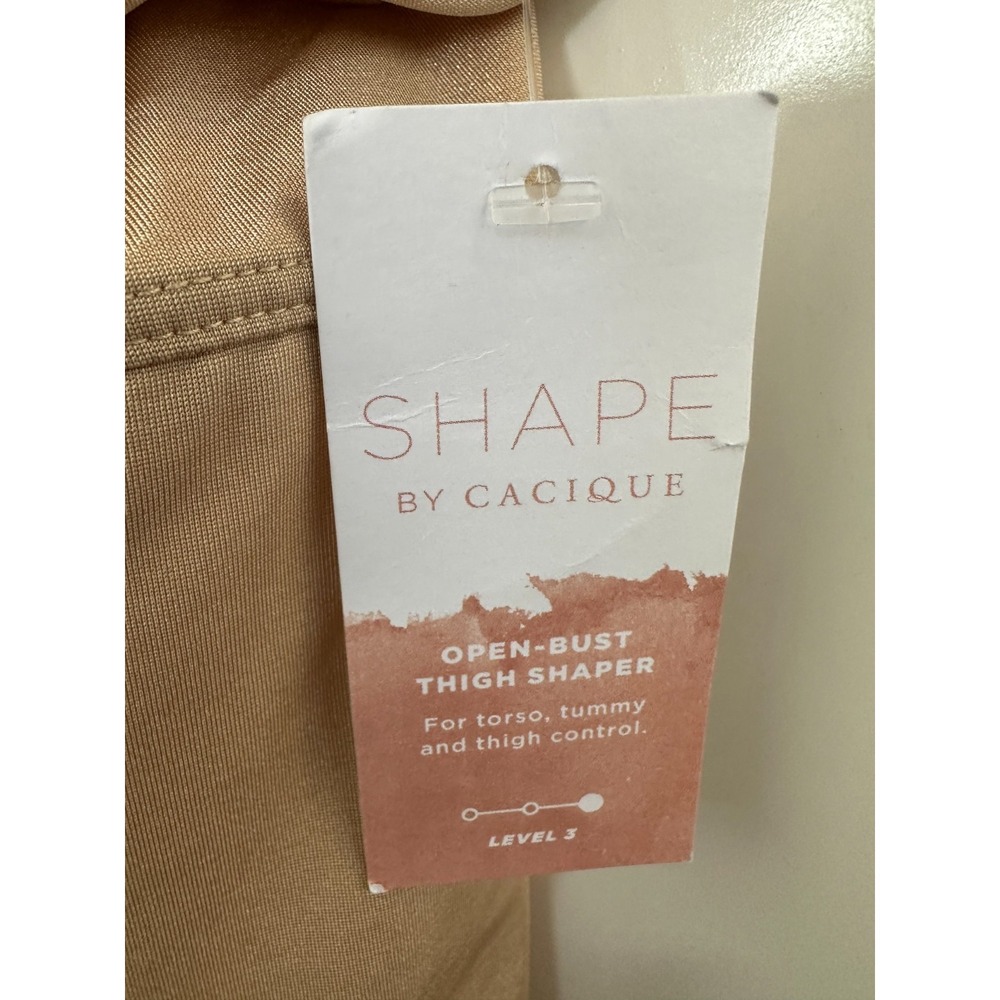 NWT Shape by Cacique Open Bust Thigh Shaper Level 3 Shaping Seamless Beige 26/28 - Picture 8 of 11